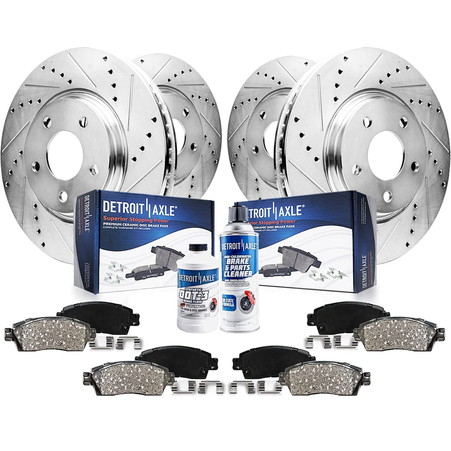 Detroit Axle - Brake Kit for 2003-07 2009-11 Nissan Murano 2003-2005 Infiniti FX35 FX45 Replacement 12.6 inch Front & 12.13 inch