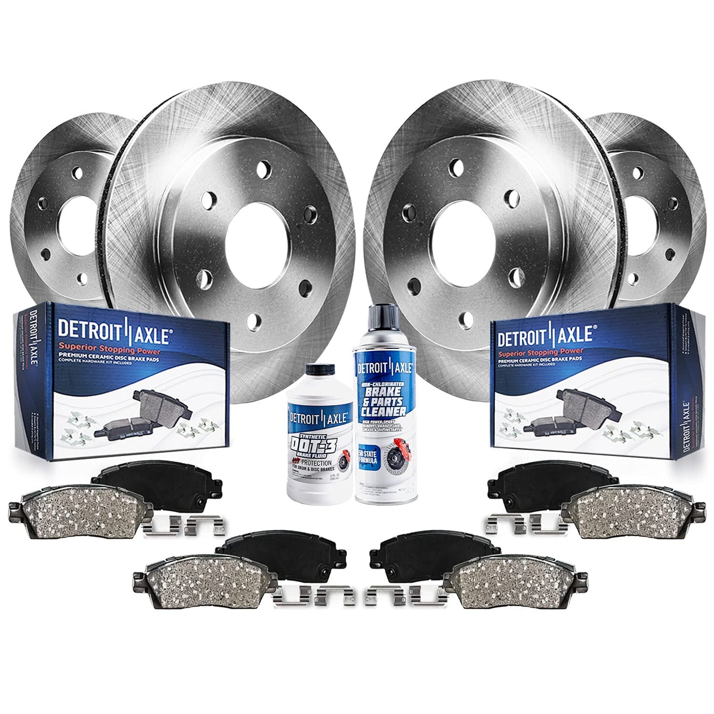 Detroit Axle - Brake Kit for Silverado Suburban Sierra Avalanche Yukon XL 1500 Tahoe Escalade Disc Brake Rotors Ceramic Brakes P